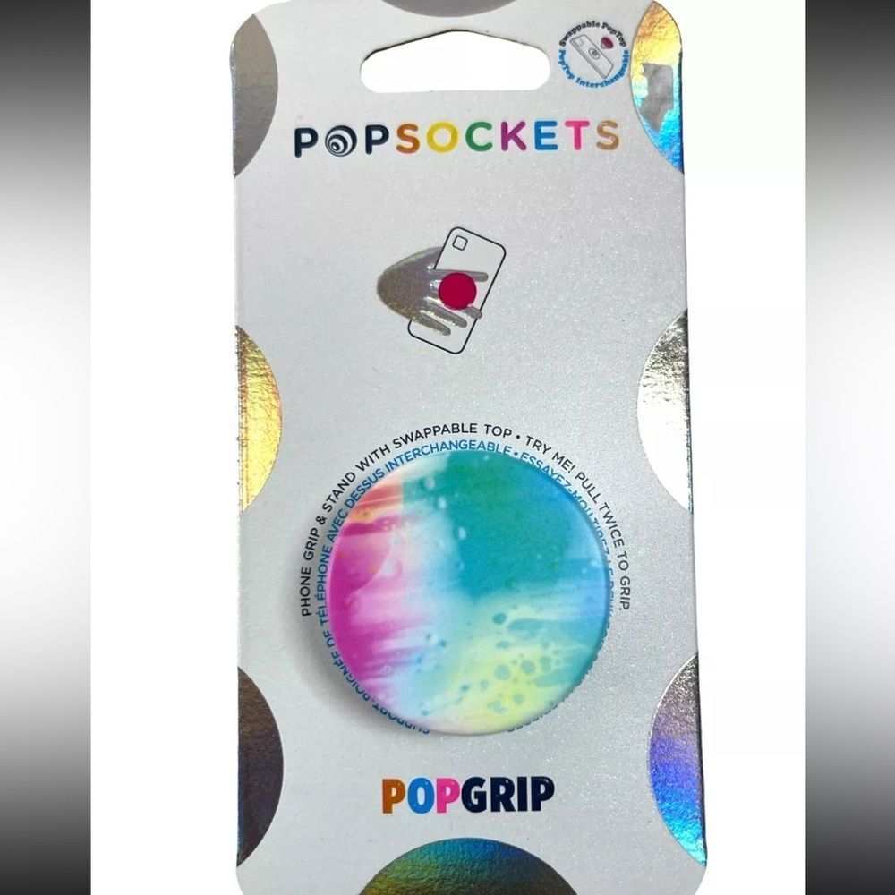 Popsockets Pastel Spray PopPhone Grip Swappable Top Popsocket Blue Pink NWT